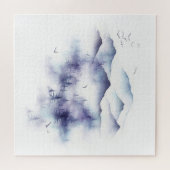 Aquarellgebirge, Winterlandschaft Puzzle (Horizontal)