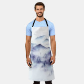 Aquarellgebirge, Winterlandschaft Schürze (Getragen)