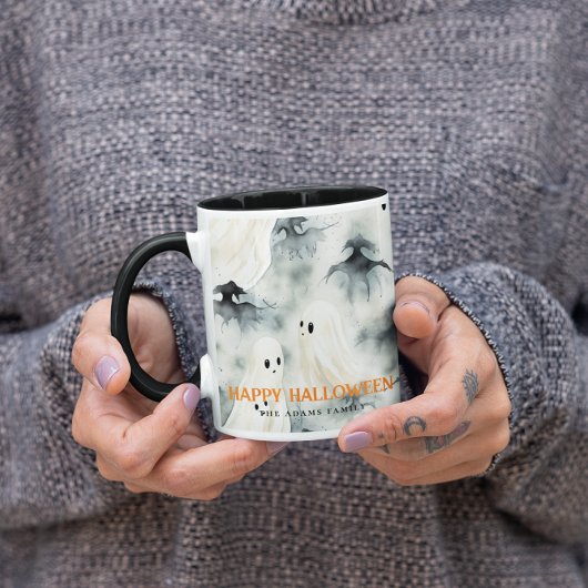Aquarellgeister Personalisiert Happy Halloween Tasse