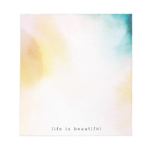 Aquarellgelb Aquamarine blaue Gefärbte Krawatte O Notizblock