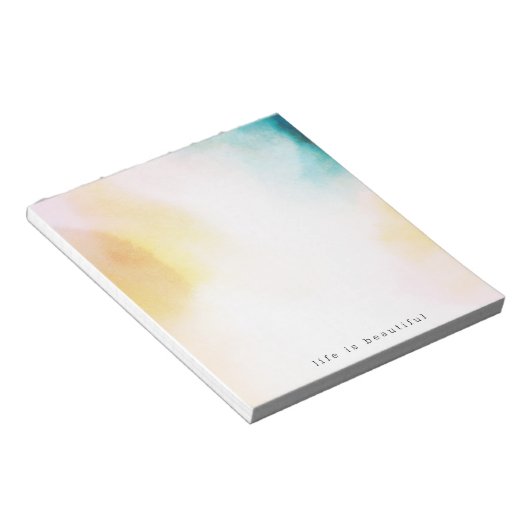 Aquarellgelb Aquamarine blaue Gefärbte Krawatte Om Notizblock (angewinkelt)