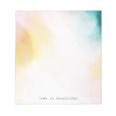 Aquarellgelb Aquamarine blaue Gefärbte Krawatte Om Notizblock (Vorderseite)