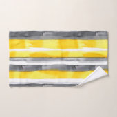 Aquarellgelb, grau, Streifen Badhandtuch Set (Handtuch)