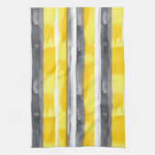 Aquarellgelb, grau, Streifen Geschirrtuch (Vertikal)