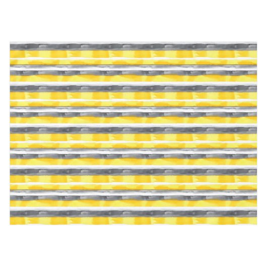 Aquarellgelb, grau, Streifen Tischdecke (Vorderseite (Horizontal))