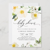 Aquarellgelbe Anemone BläsernBaby-Dusche Einladung (Vorderseite)