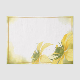Aquarellgelbe Blume Blumendekoupage Seidenpapier