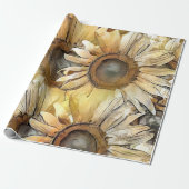 Aquarellgelbe Bouquet Sonnenblumen Sammlung Geschenkpapier (Ungerollt)