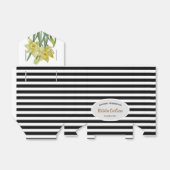 Aquarellgelbe Daffodien Schwarz-weiße Streifen Geschenkschachtel (Ungefaltet)