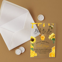 Aquarellgelbe Honigbrille zum Brautparty Bienen Acryleinladungen