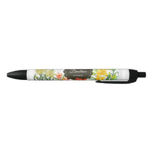 Aquarellgelbe Orangenfrühlingsblumen Kugelschreiber
