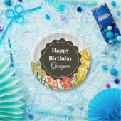 Aquarellgelbe Orangenfrühlingsblumen Pappteller (Party)