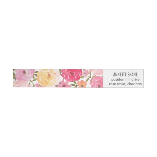 Aquarellgelbe rosa Blume Chic Wedding (Person)