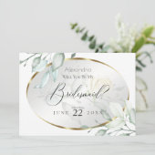 Aquarellgelbe Rose meine Brautjungfrau Einladung (Stehend Vorderseite)