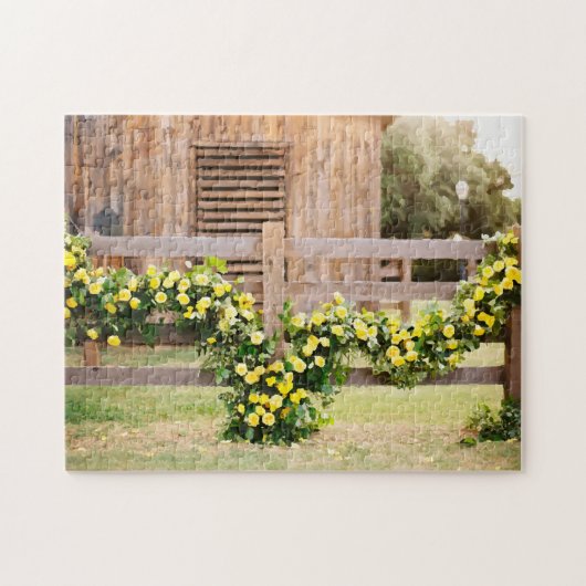 Aquarellgelbe Rosen aus Texas Puzzle (Horizontal)