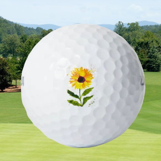 Aquarellgelbe Sonnenblume Aquarellfarben Blume Golfball