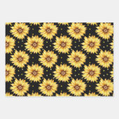 Aquarellgelbe Sonnenblumen Blütenschwarz Geschenkpapier Set (Vorderseite 2)