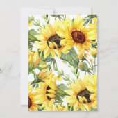 Aquarellgelbe Sonnenblumen Erste Kommune Einladung (Rückseite)