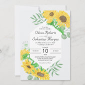 Aquarellgelbe Sonnenblumen, hexagon Hochzeit Einladung (Vorderseite)