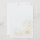 Aquarellgelbe Sonnenblumen, hexagon Hochzeit Einladung (Rückseite)