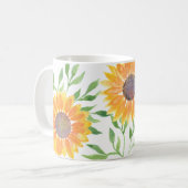 Aquarellgelbe Sonnenblumen Kaffeetasse (Vorderseite Links)
