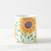 Aquarellgelbe Sonnenblumen Kaffeetasse (Mittel)