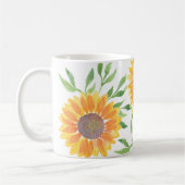 Aquarellgelbe Sonnenblumen Kaffeetasse (Links)