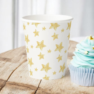 Aquarellgelbe Sterne Kinderdusche Pappbecher