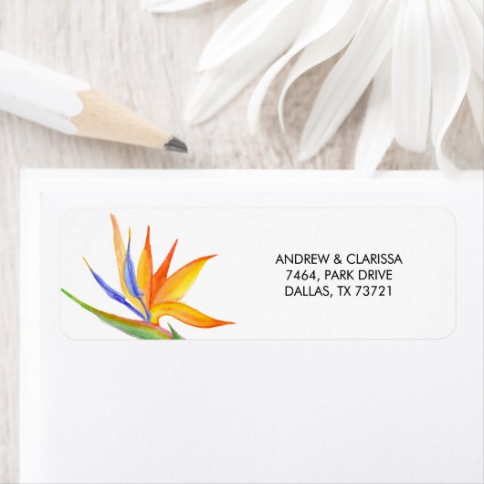 Aquarellgelbe tropische Blume Rücksendeadresse (Insitu)