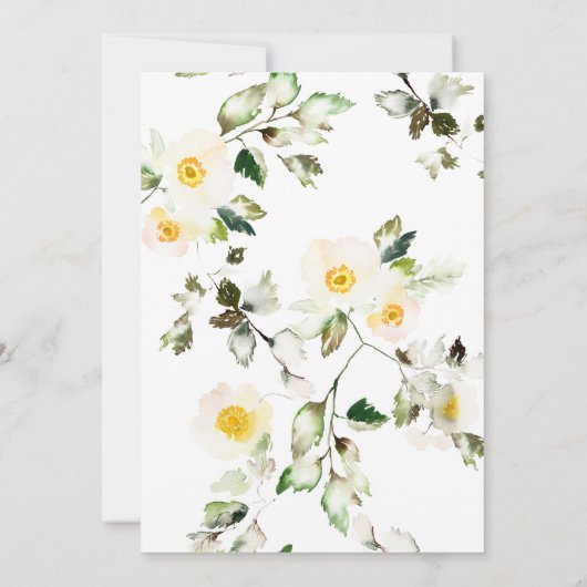 Aquarellgelber Anemon Brautparty Einladung (Rückseite)