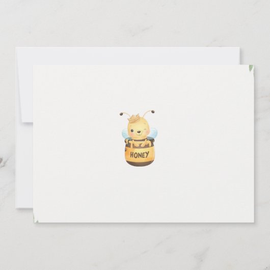 Aquarellgelber Honig Sonnenblumendusche Einladung (Rückseite)