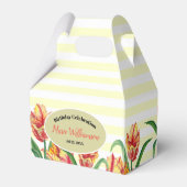 Aquarellgelber Papagei Tulip Beige weiße Streifen Geschenkschachtel (Rückseite)