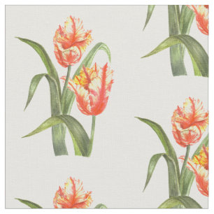 Aquarellgelber Papagei Tulip Blumenbilder Stoff