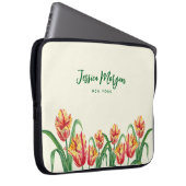 Aquarellgelber Papagei-Tulpen-Illustration Laptopschutzhülle (Vorne Rechts)