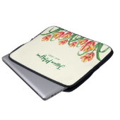 Aquarellgelber Papagei-Tulpen-Illustration Laptopschutzhülle (Vorne Knopf)