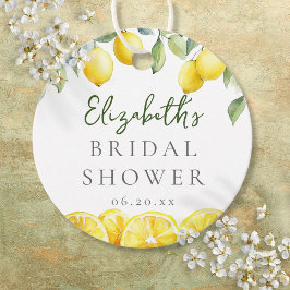 Aquarellgelber Zitronenfrüchte Brautparty Geschenkanhänger