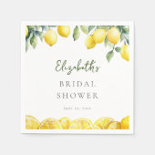 Aquarellgelber Zitronenfrüchte Brautparty Serviette (Vorderseite)