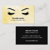 Aquarellgelbes Eyelash Browbar beruflich Visitenkarte (Vorne/Hinten)