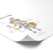 Aquarellgelbes Haar Mädchen die Rüstung Gottes dru Poster (Ecke)