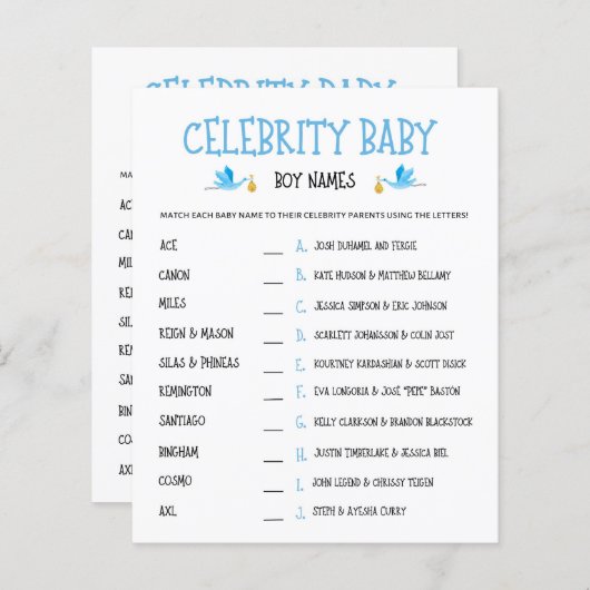 Aquarellgeschlecht offenbart Celebrity Baby Boy Na (Vorne/Hinten)
