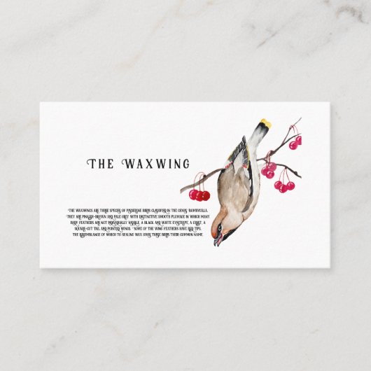 Aquarellgestaltung Waldvogelschwingen. Visitenkarte (Vorderseite)
