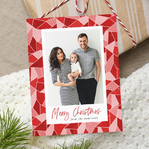 Aquarellgestanztes Glas Frohe Weihnachtszeit Foto Feiertagspostkarte