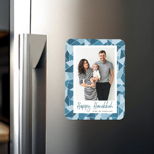 Aquarellgestanztes Glas Happy Hanukkah Foto Magnet