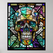 Aquarellgestanztes Glas Skull 5:4 Poster (Vorne)