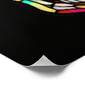 Aquarellgestanztes Glas Skull 5:4 Poster (Ecke)