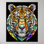 Aquarellgestanztes Glas Tiger 5:4 Poster (Vorne)