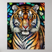 Aquarellgestanztes Glas Tiger 5:4 Poster (Vorne)