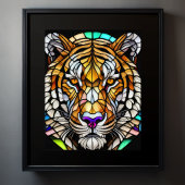 Aquarellgestanztes Glas Tiger 5:4 Poster