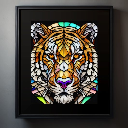 Aquarellgestanztes Glas Tiger 5:4 Poster