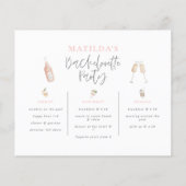 Aquarellgetränk Rosa Girl Bachelorette (Rückseite)